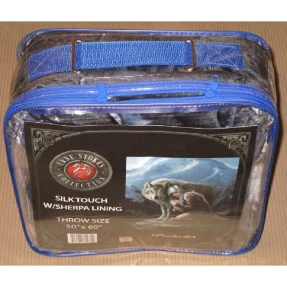 New Anne Stokes Art Protector Fairy Wolf Plush Throw Gift Blanket Sherpa Angel - Picture 5 of 5